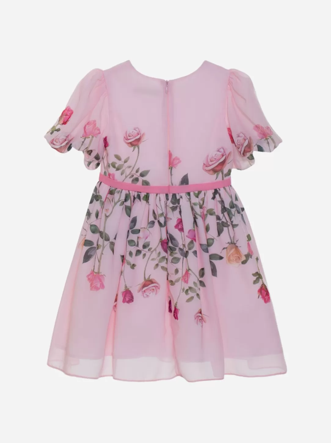 Girl Patachou Pink Girls Dress With Exclusive Rose Print