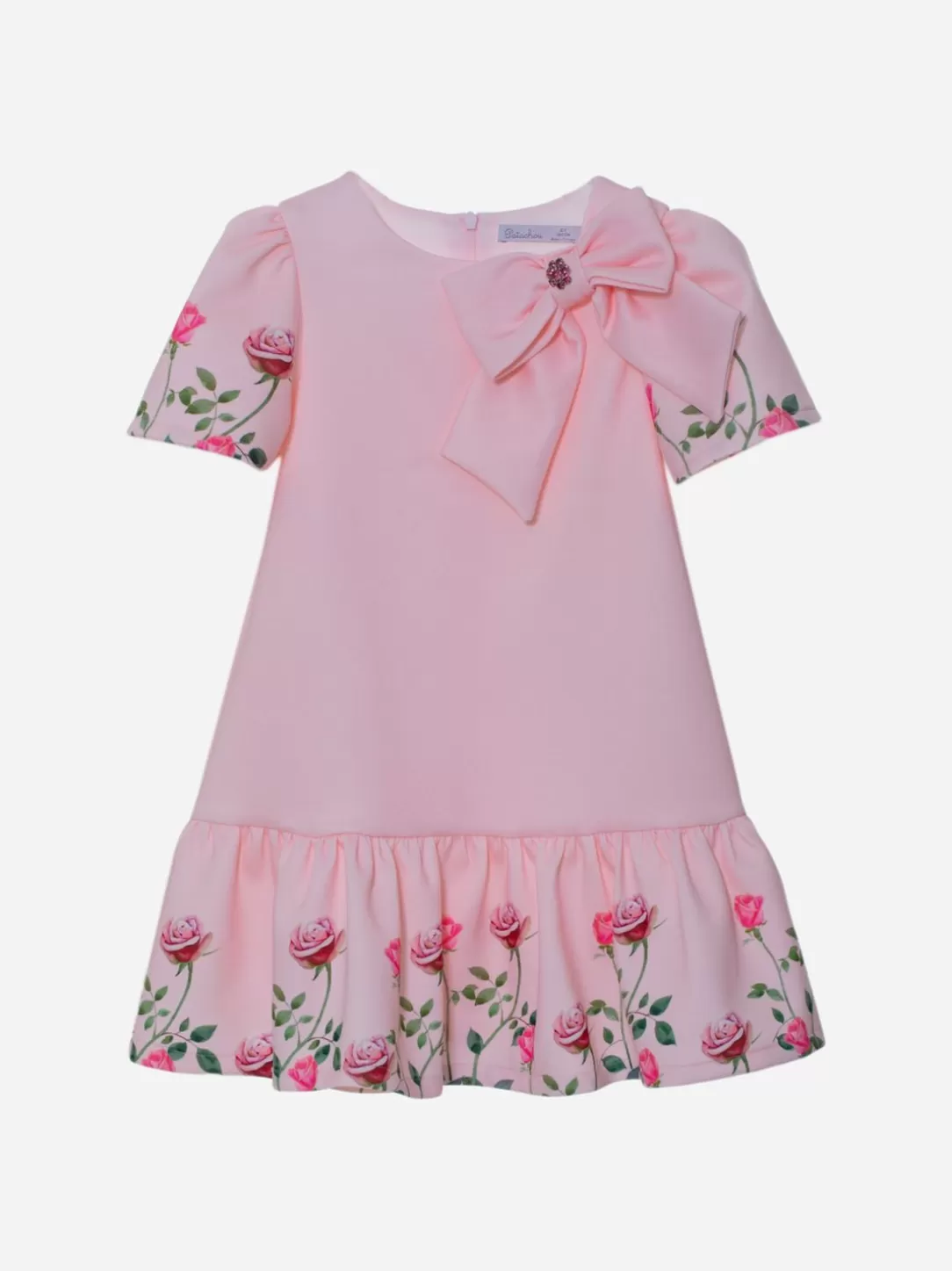 Girl Patachou Pink Girls Dress With Rose Print