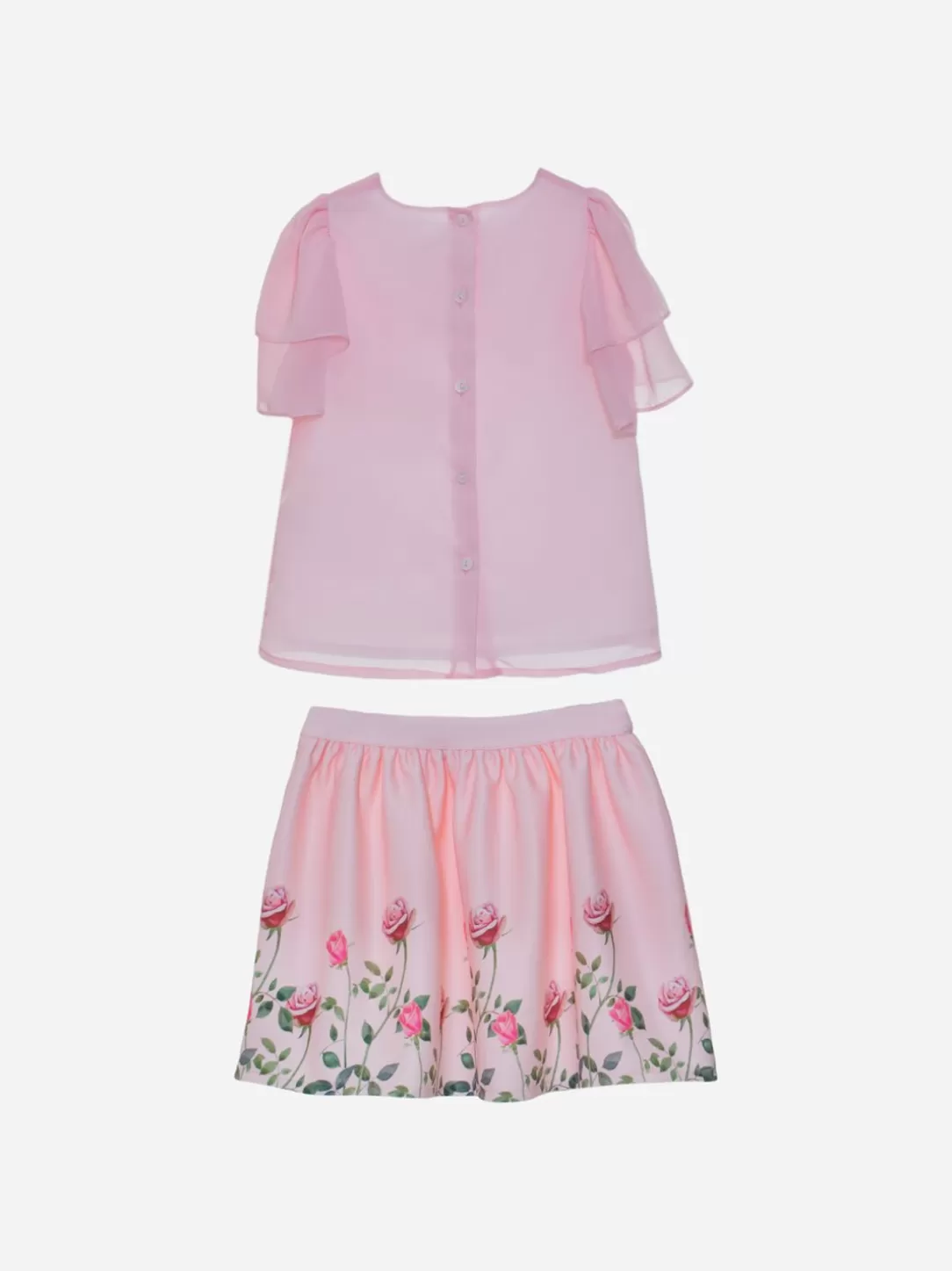 Girl Patachou Pink Girls Set With Rose Print