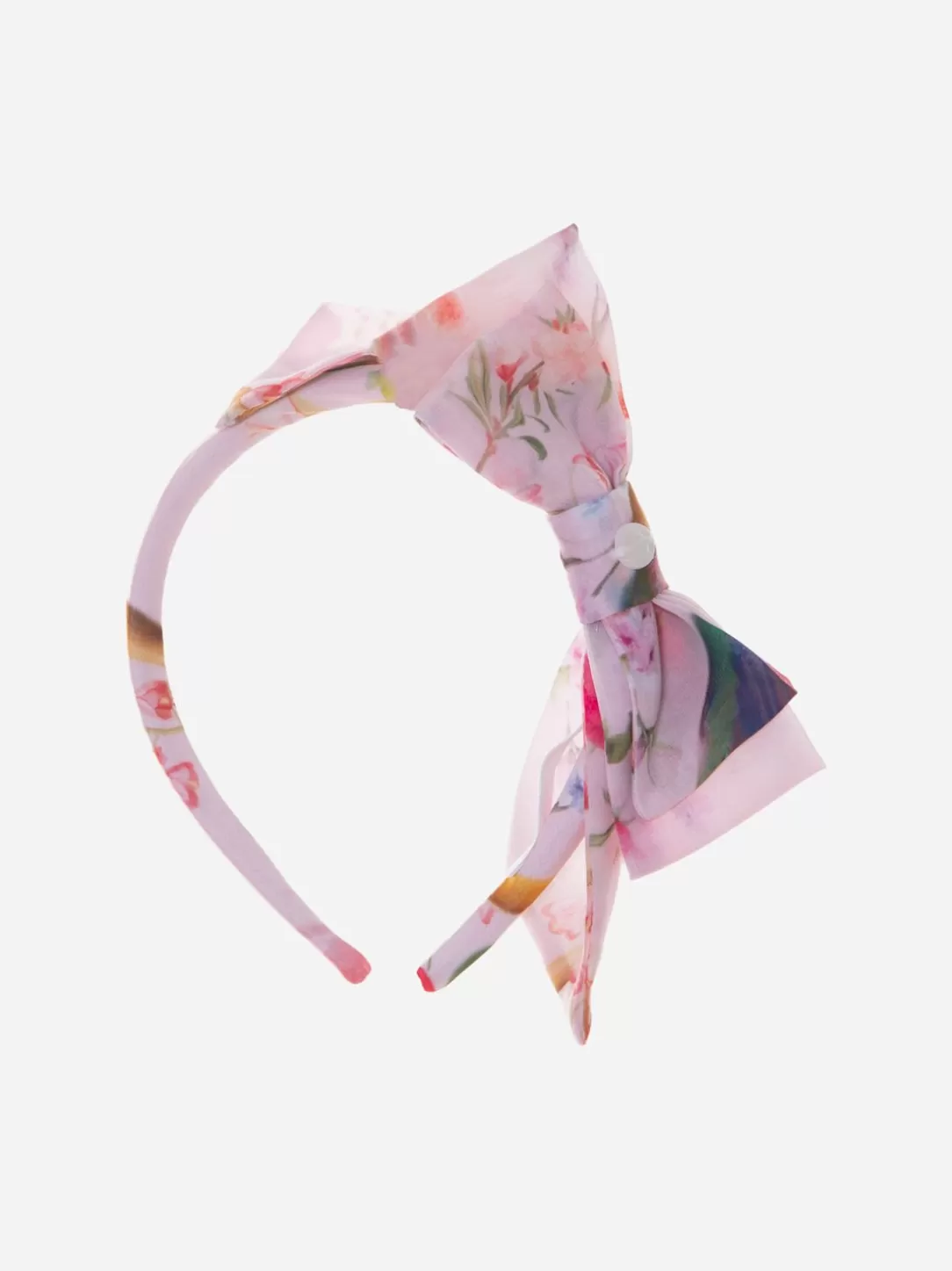 Girl Patachou Pink Headband With Floral Print