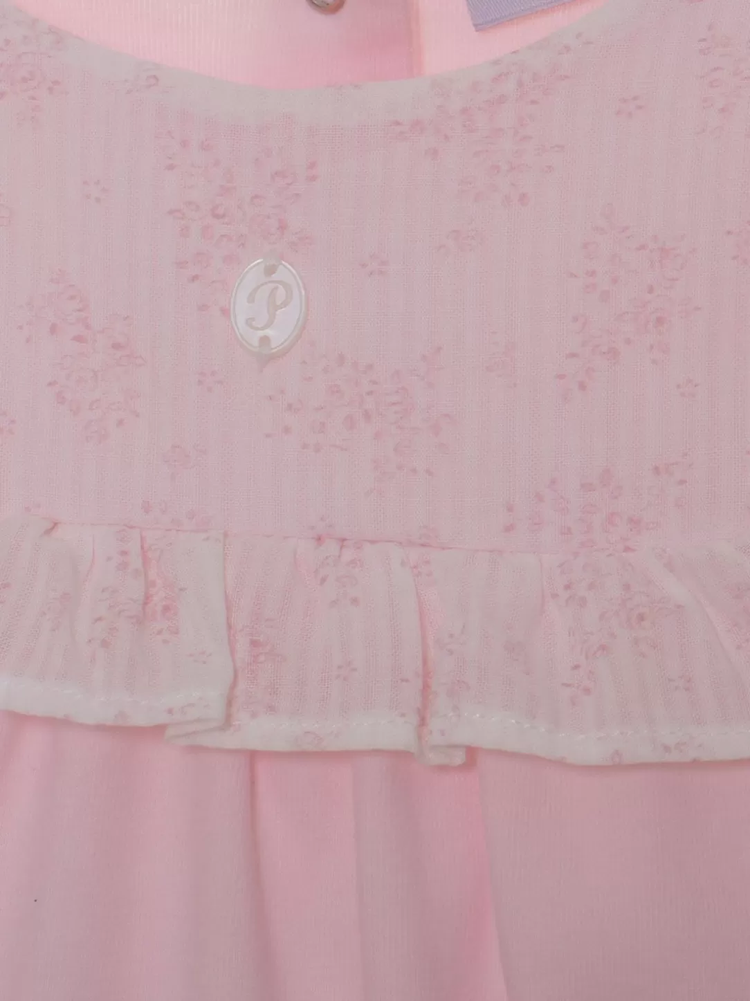 Baby Patachou Pink Jumpsuit Decorated With Floral Frills