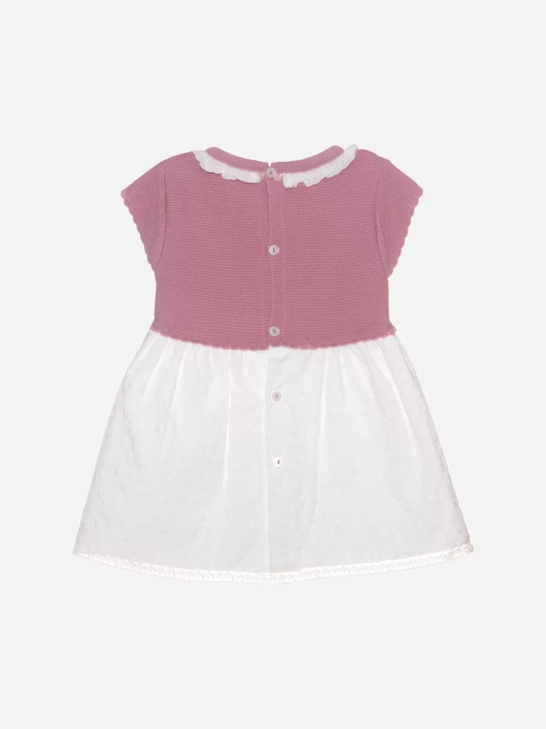 Baby Patachou Pink Knit And Voile Dress