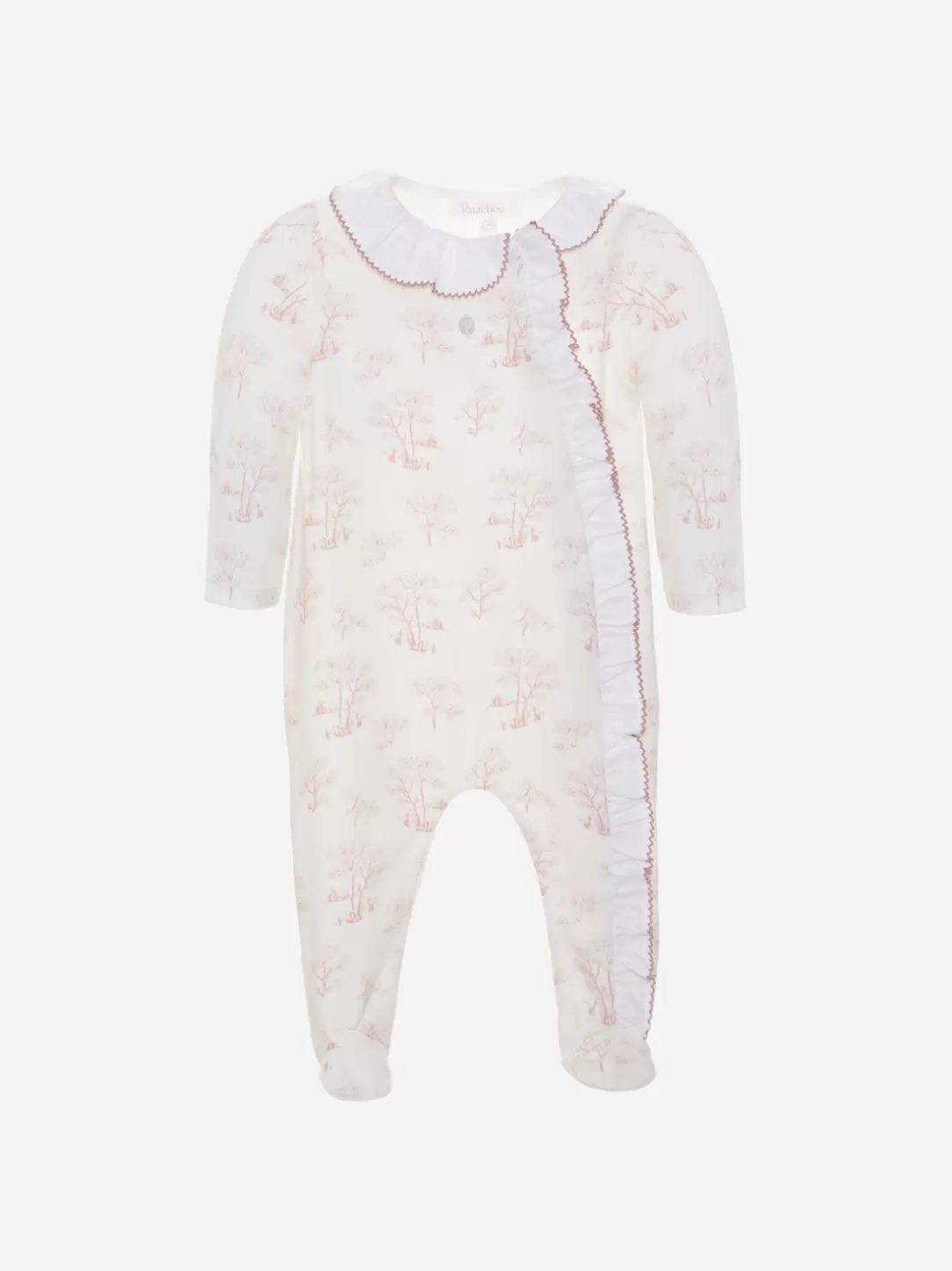 Baby Patachou Pink Toile Du Jouy Babygrow