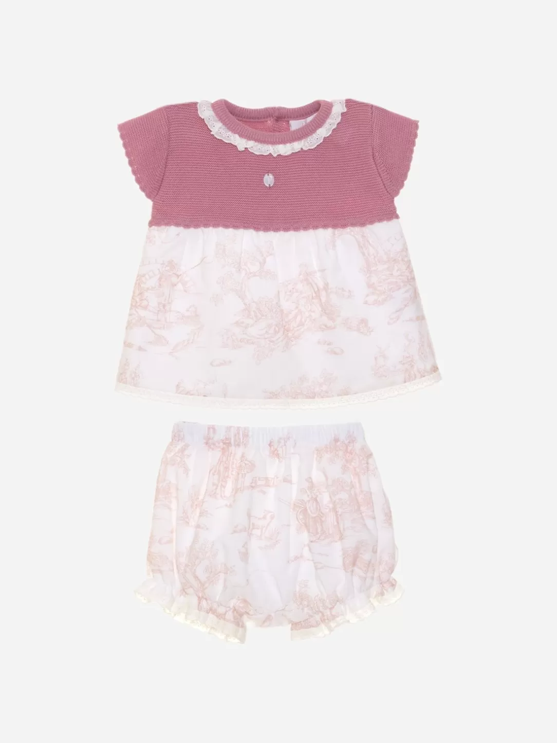 Baby Patachou Pink Toile Du Joy Set