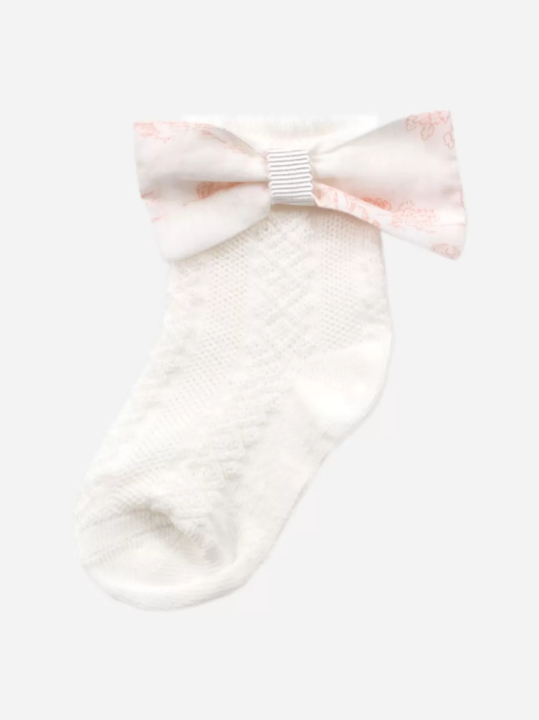 Baby Patachou Pink Toile Jouy Bow Socks