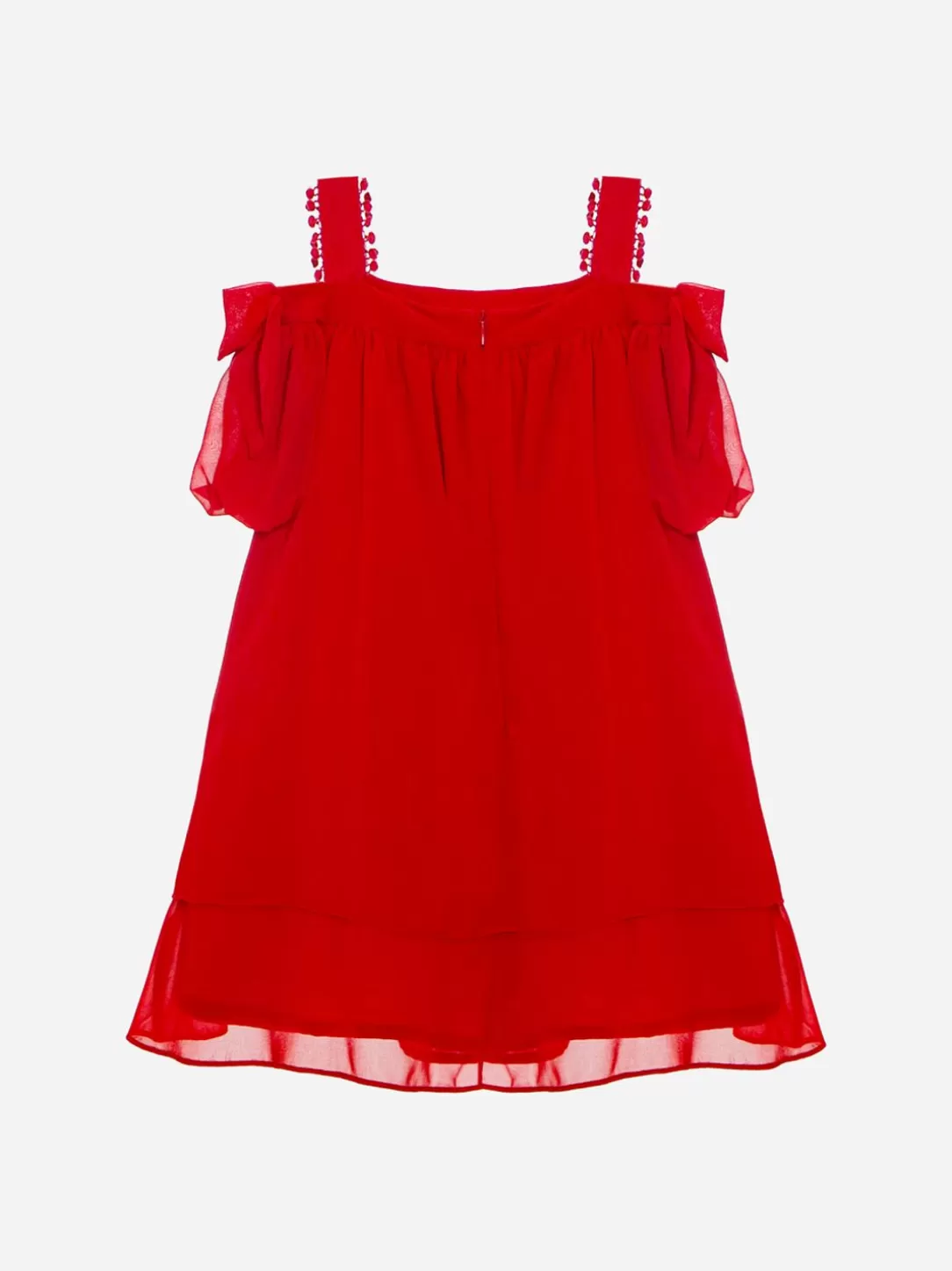 Girl Patachou Red Chiffon Girls Dress