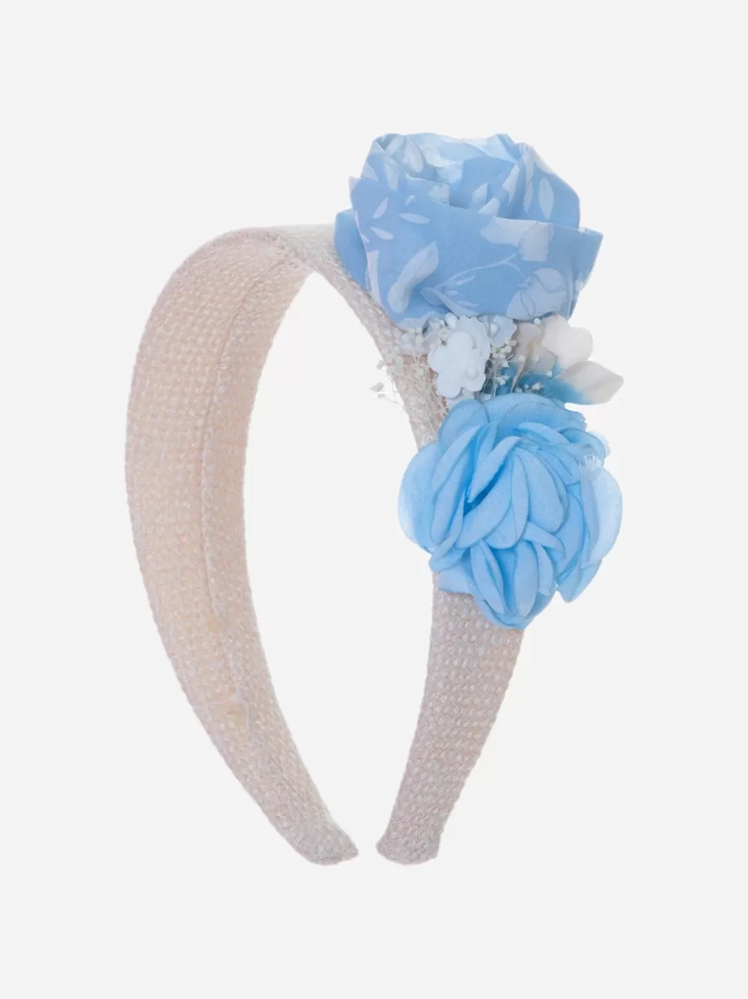 Girl Patachou Straw Headband With Flowers