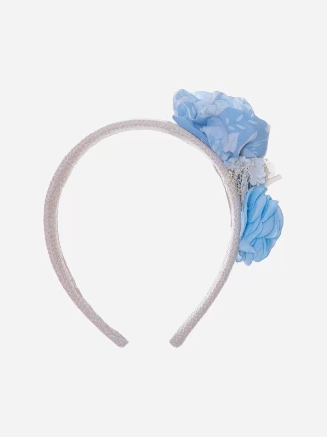 Girl Patachou Straw Headband With Flowers