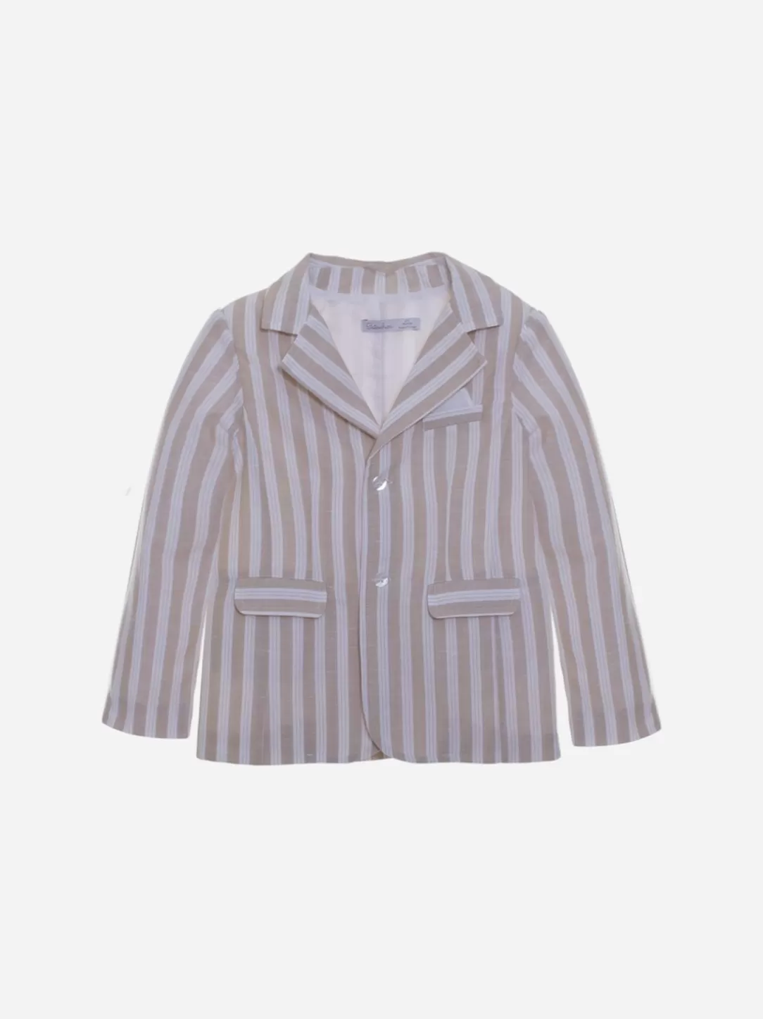 Baby Patachou Striped Beige Linen Blazer