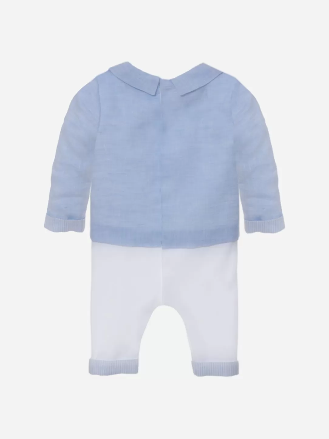 Baby Patachou White And Blue Boys Babygrow