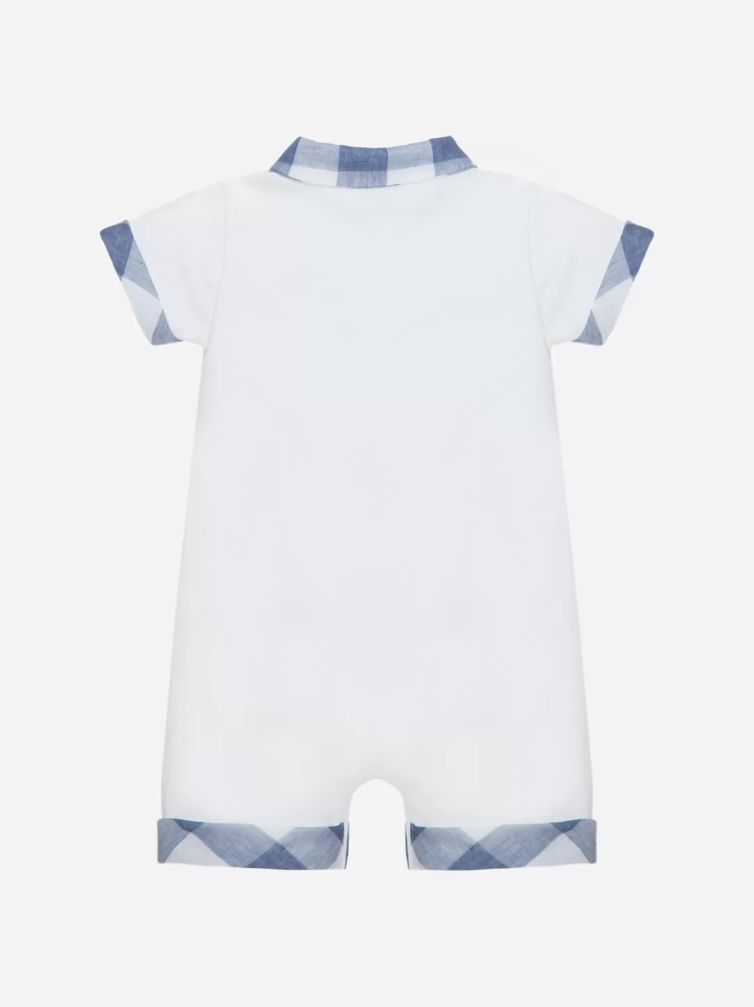 Baby Patachou White And Blue Check Romper