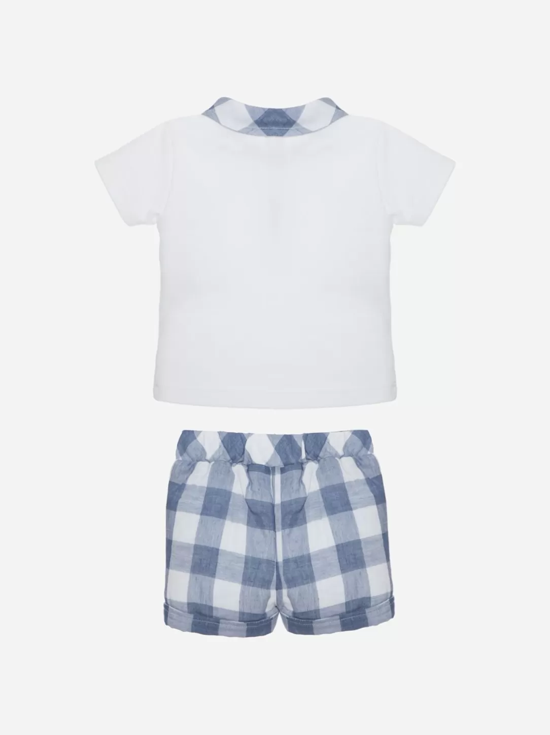 Baby Patachou White And Blue Check Set