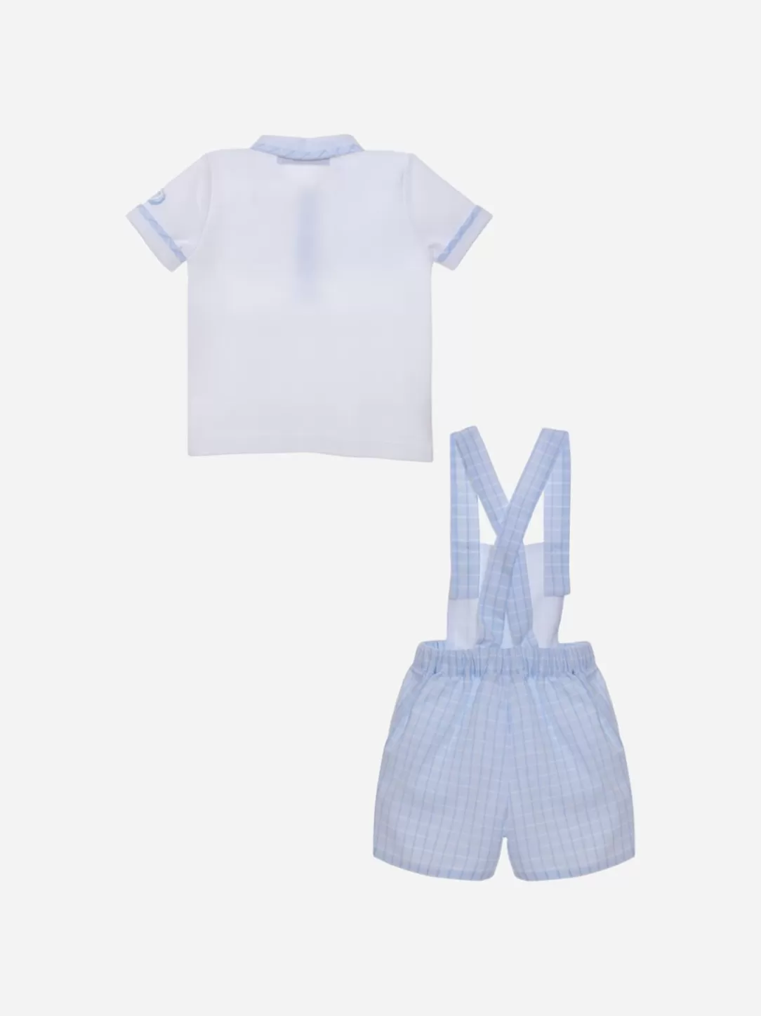 Boy Patachou White And Blue Plaid Set