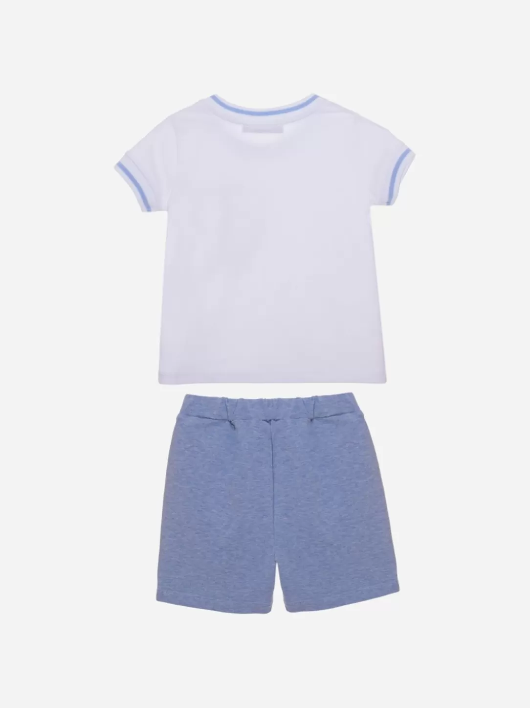 Baby Patachou White And Blue Shorts Set