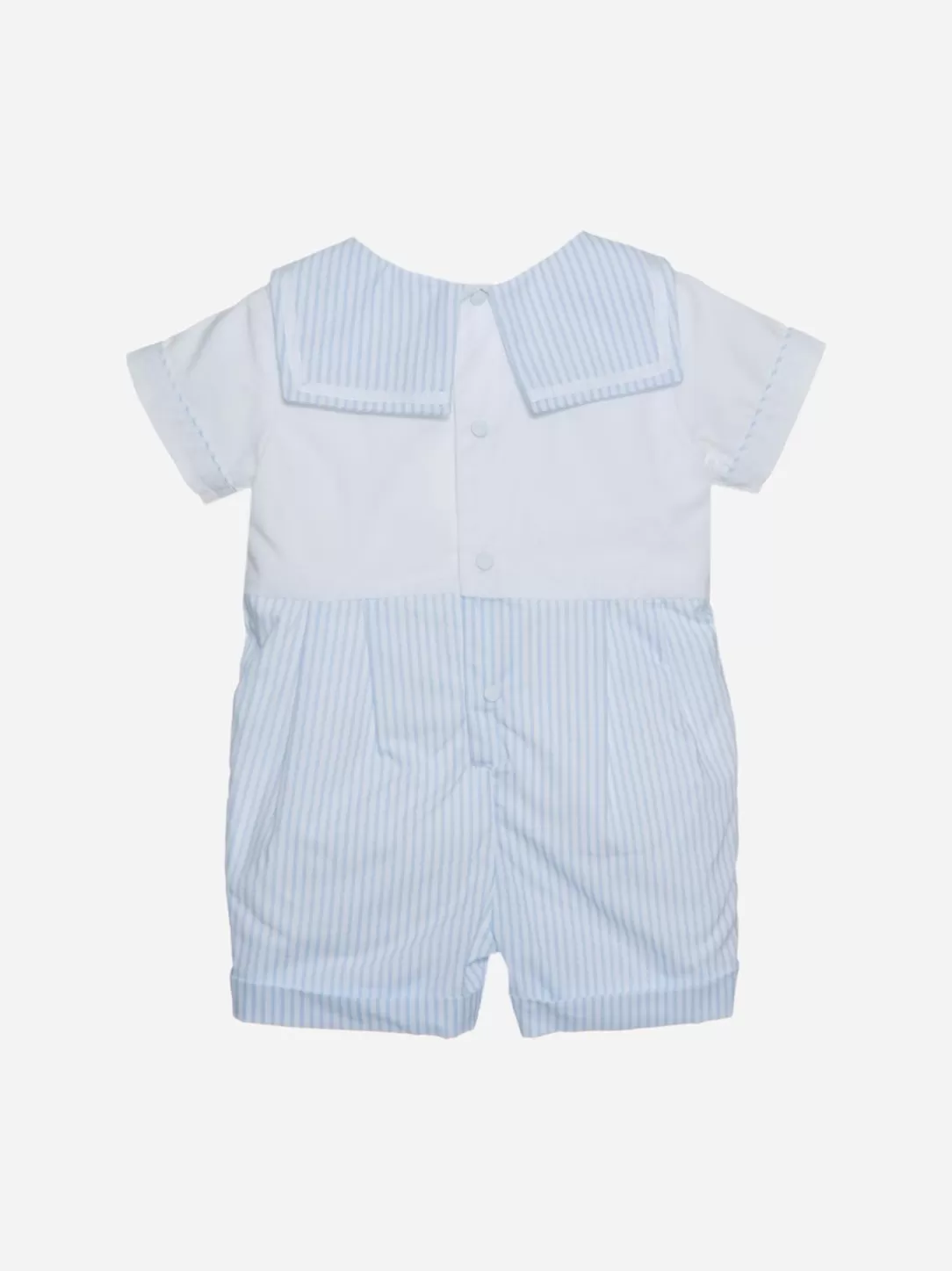 Baby Patachou White And Blue Striped Jumpsuit