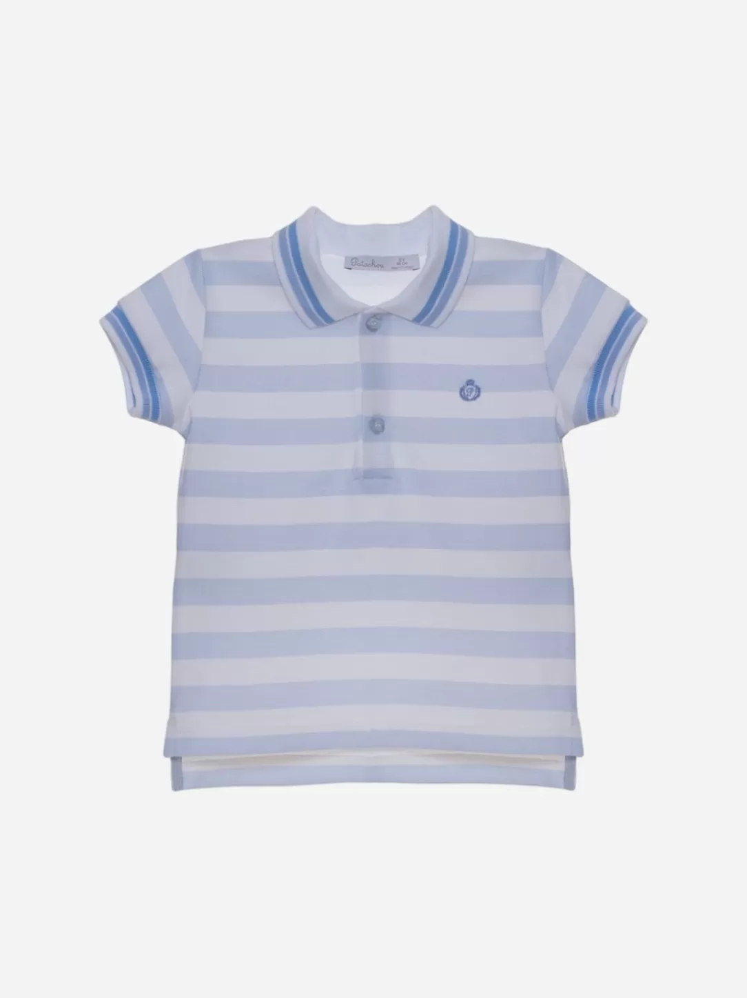 Boy Patachou White And Blue Striped Polo Shirt