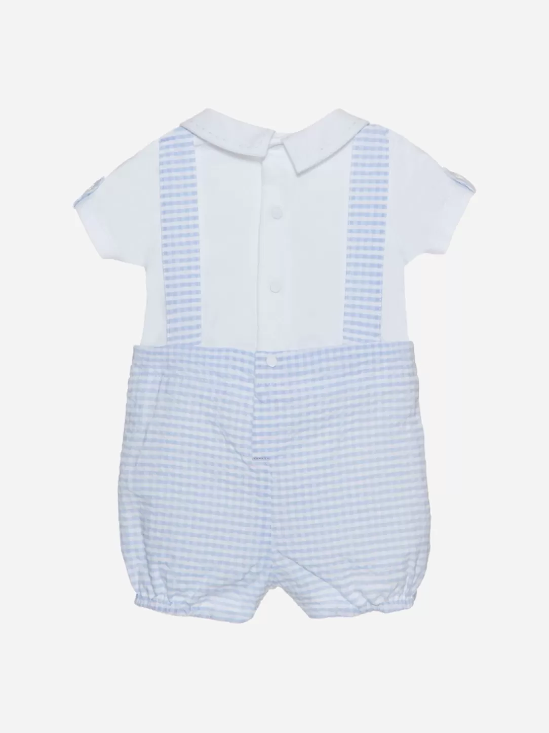 Baby Patachou White And Blue Stripes Babygrow