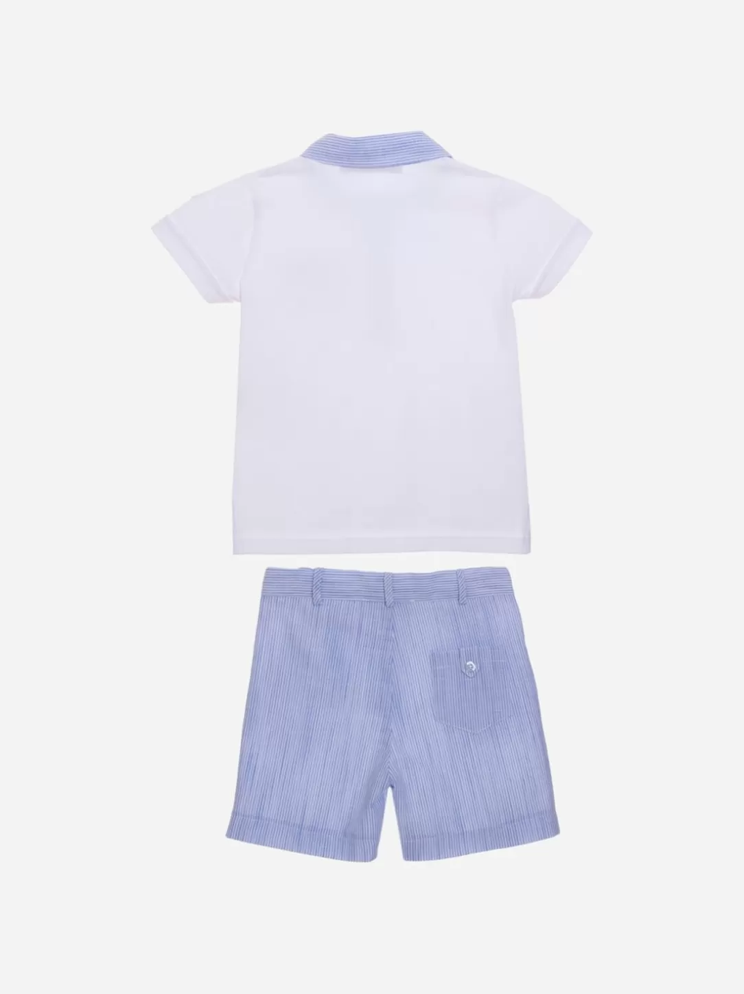 Baby Patachou White And Blue T-Shirt And Shorts Set