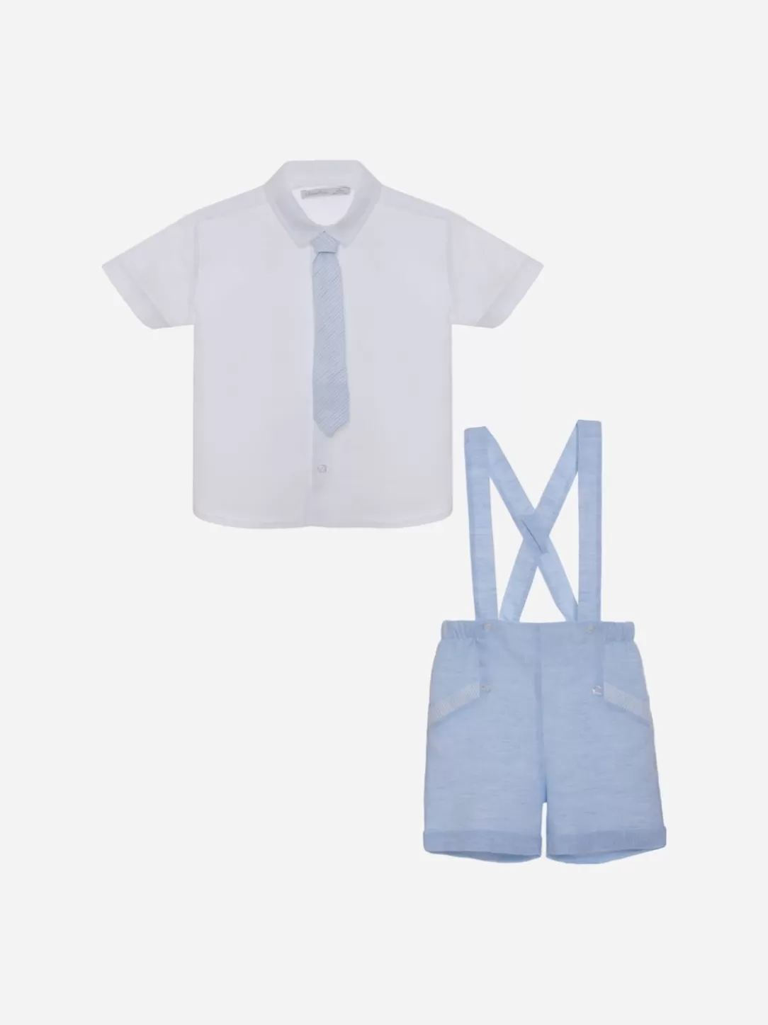 Baby Patachou White And Blue Two-Piece Set