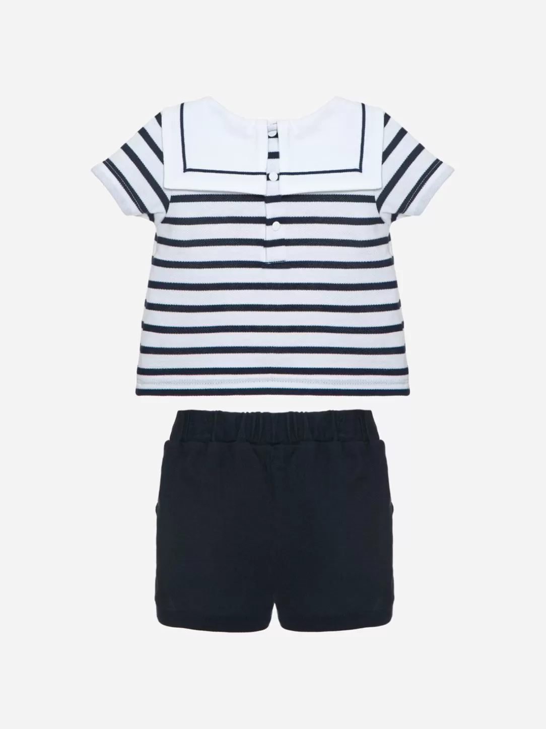 Baby Patachou White And Emroidered Stripes Set