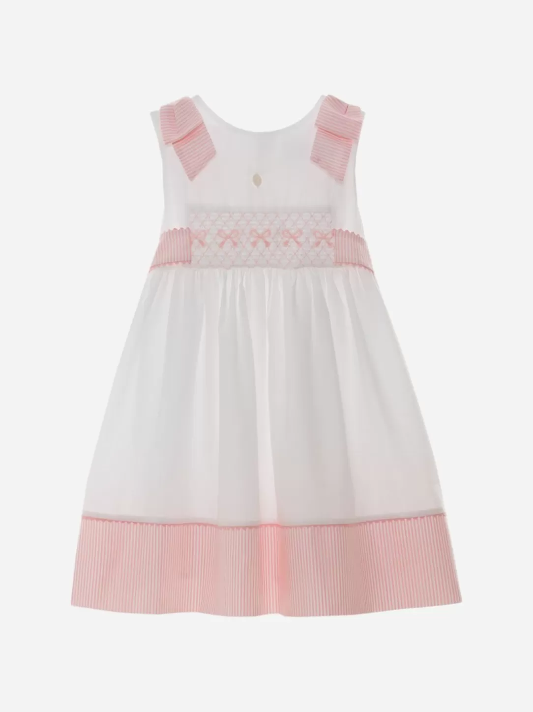 Baby Patachou White And Light Pink Striped Dress