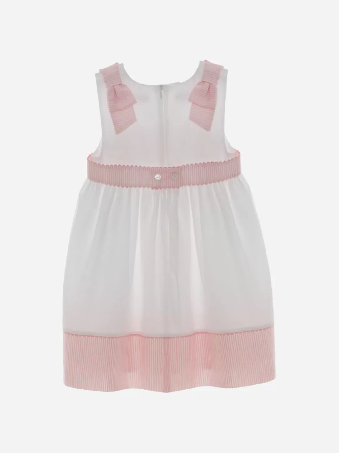 Baby Patachou White And Light Pink Striped Dress