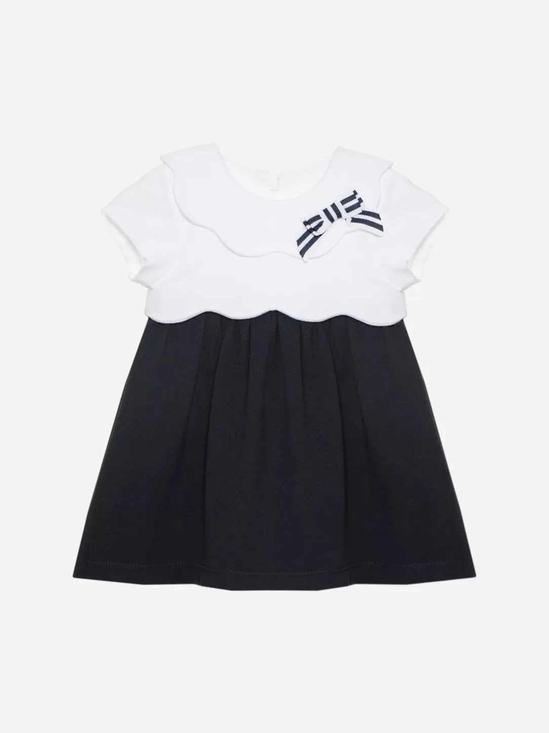 Baby Patachou White And Marine Dress