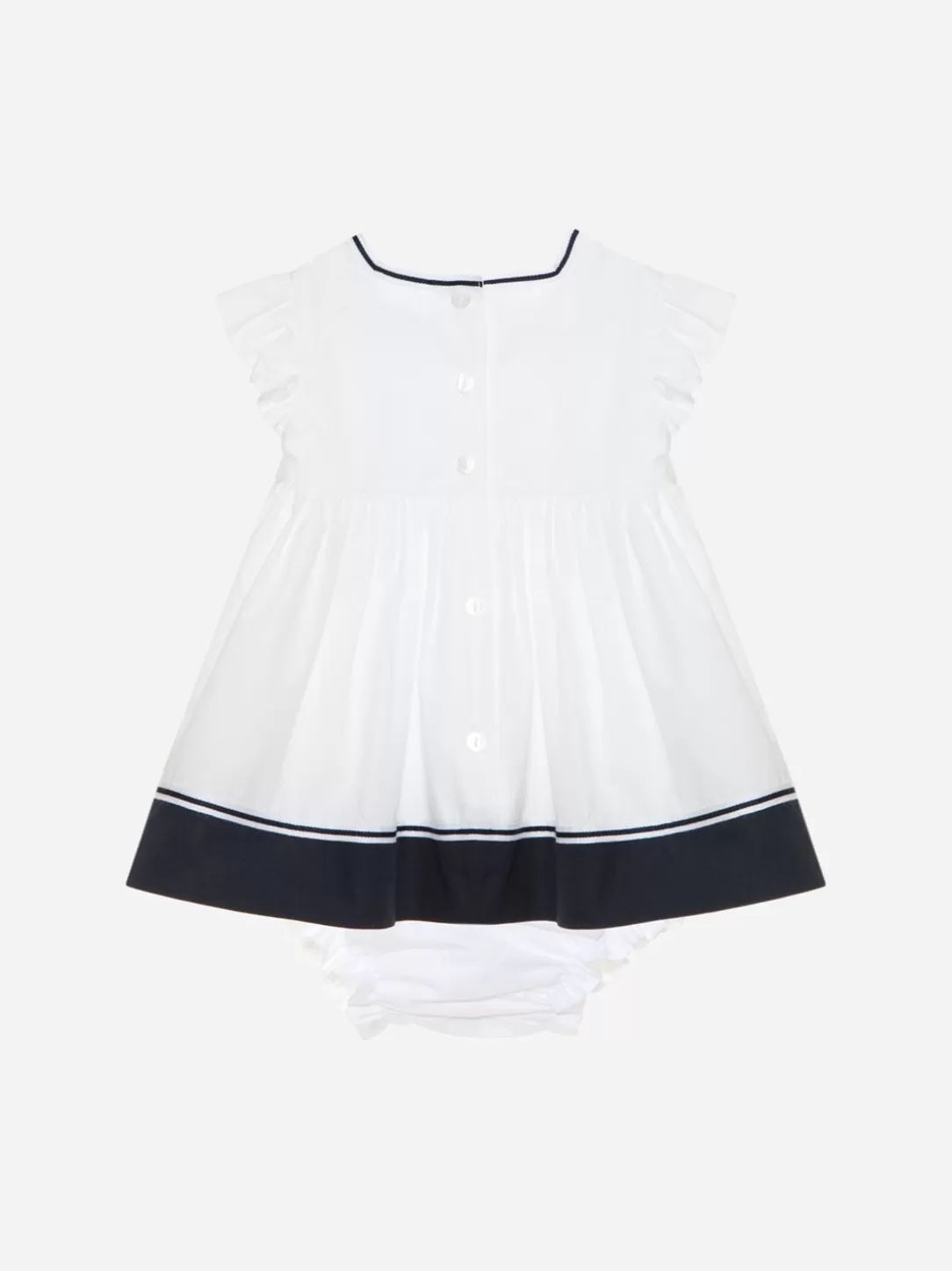 Baby Patachou White And Marine Dress