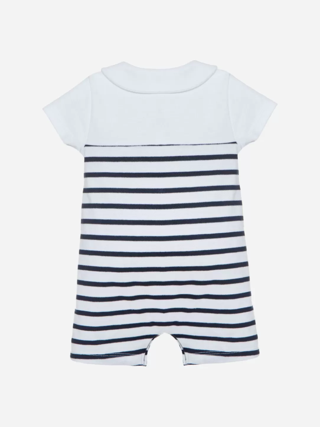 Baby Patachou White And Marine Stripes Romper