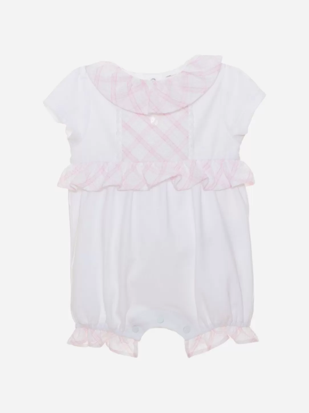 Baby Patachou White And Pink Jersey Jumpsuit