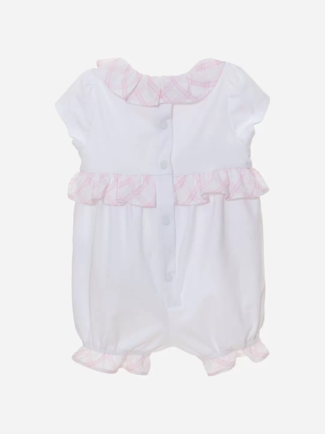 Baby Patachou White And Pink Jersey Jumpsuit