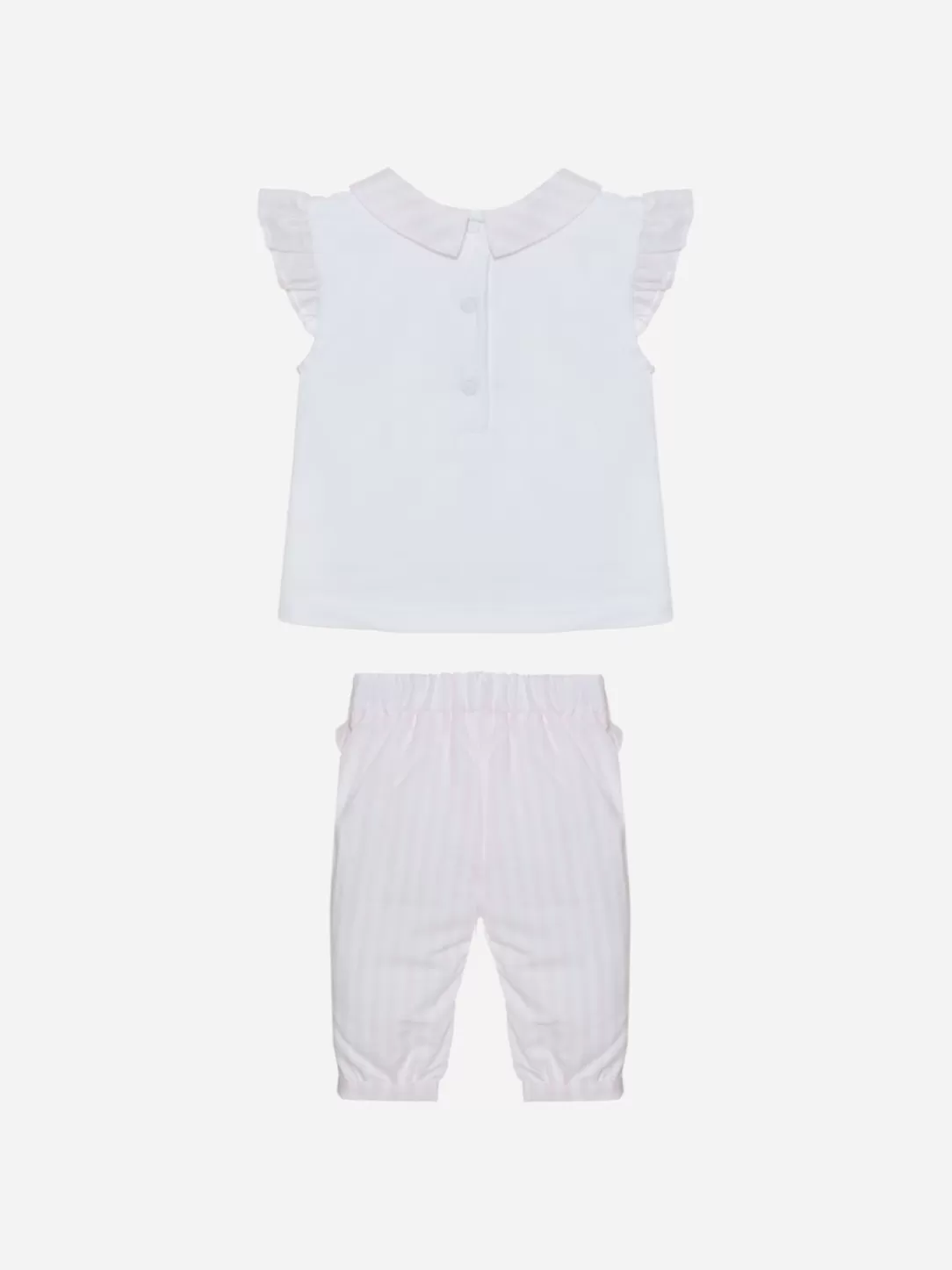 Baby Patachou White And Pink Stripes Set