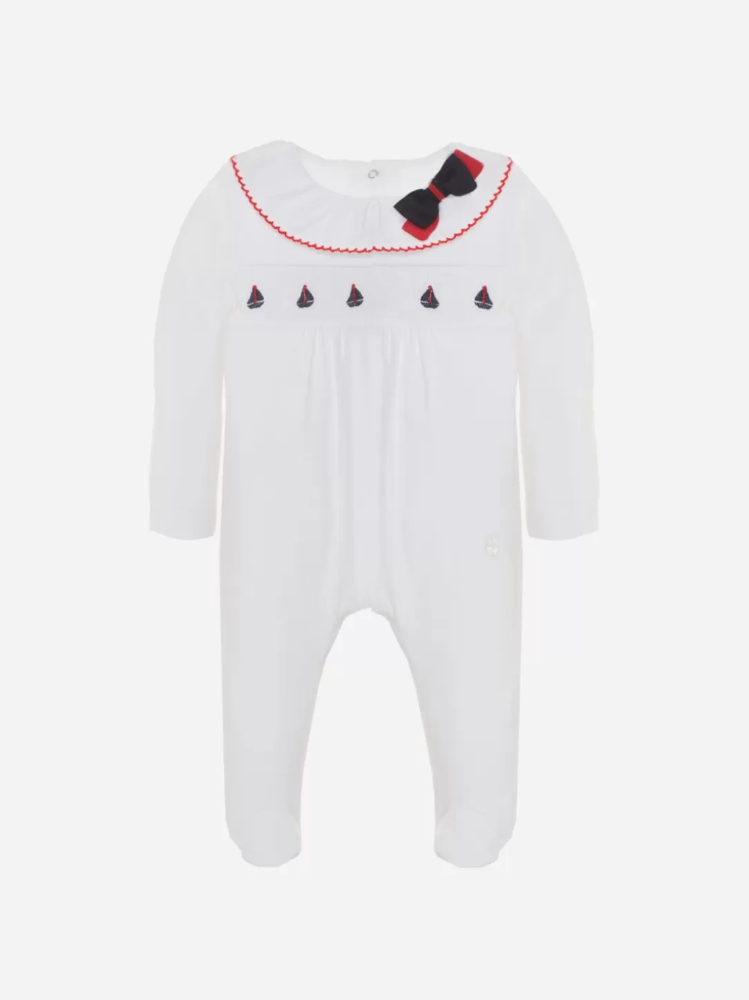 Baby Patachou White Babygrow With Baby Girl Bow