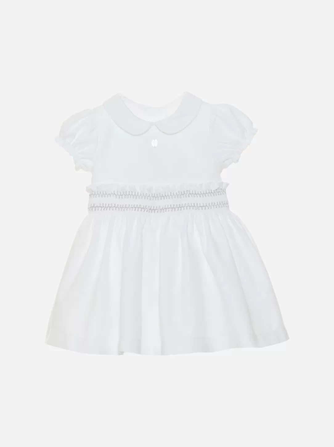 Baby Patachou White Cotton Piquet Dress