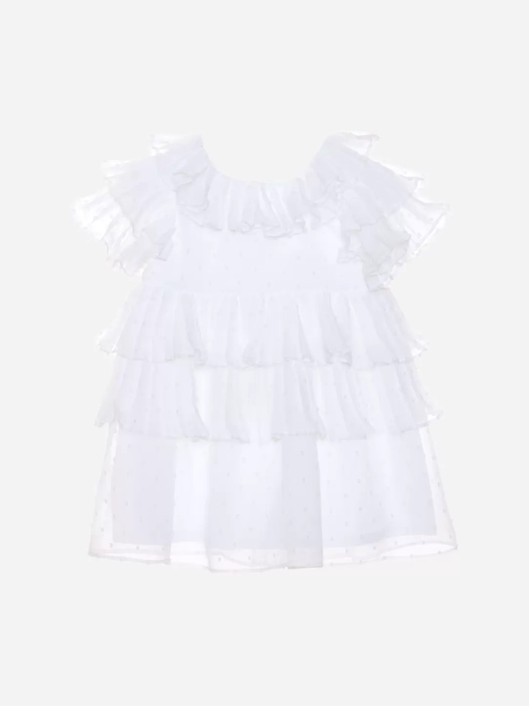 Baby Patachou White Dress Made In Chiffon