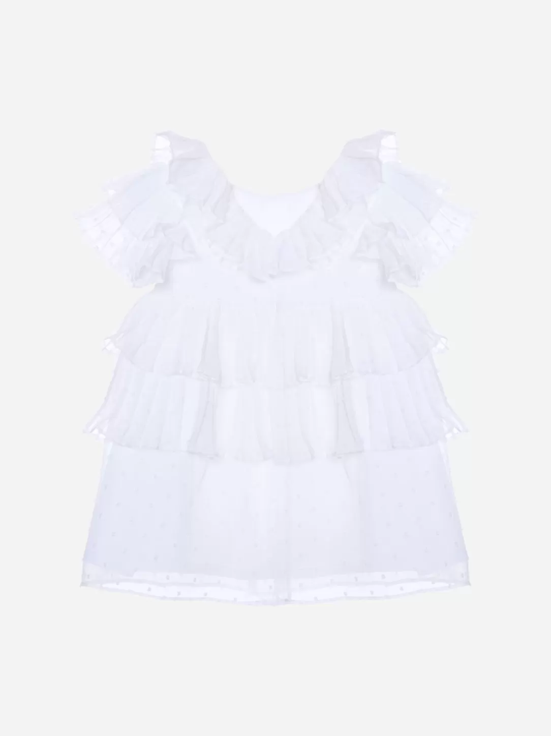 Baby Patachou White Dress Made In Chiffon