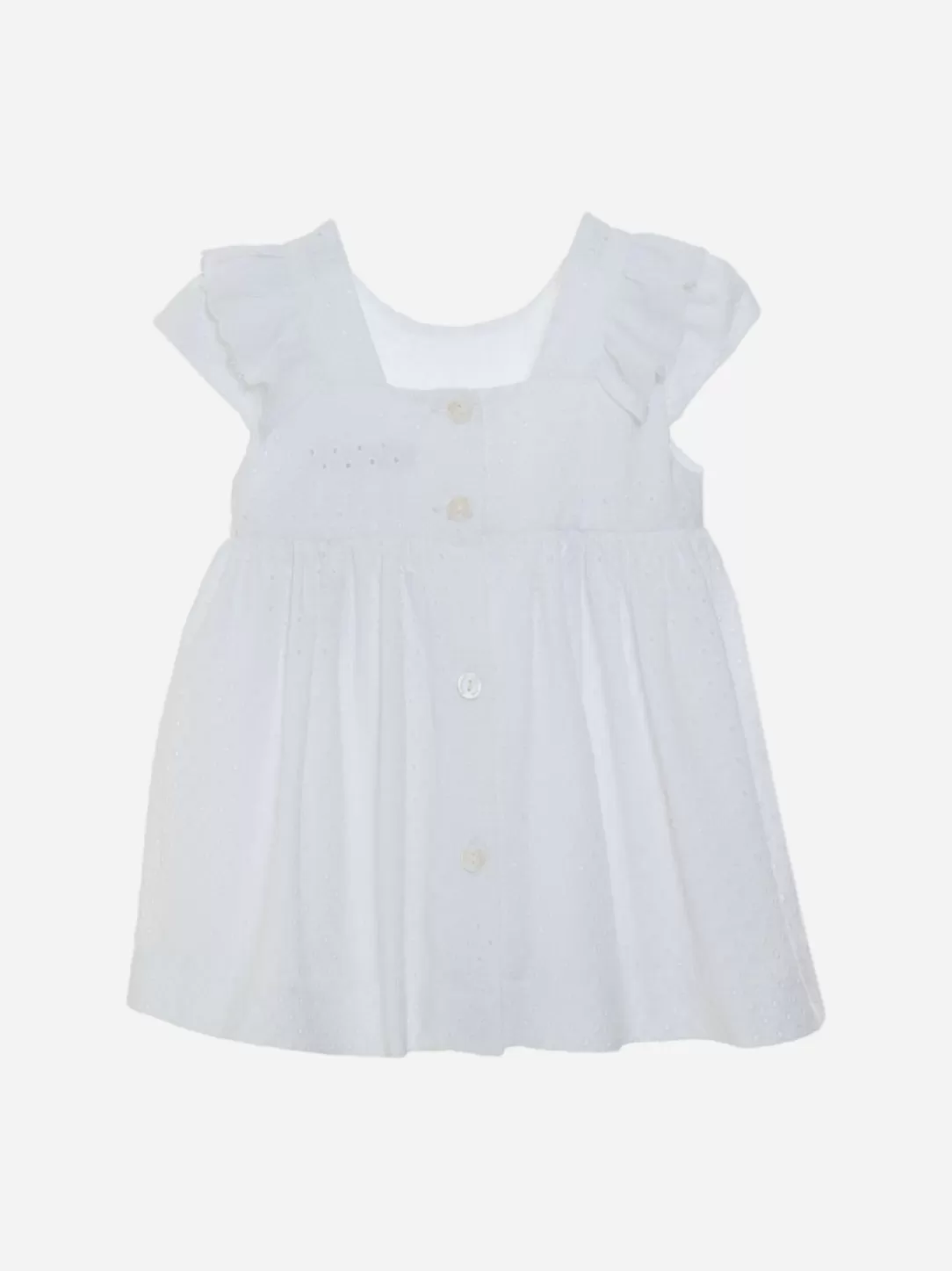 Baby Patachou White Dress With English Embroidery