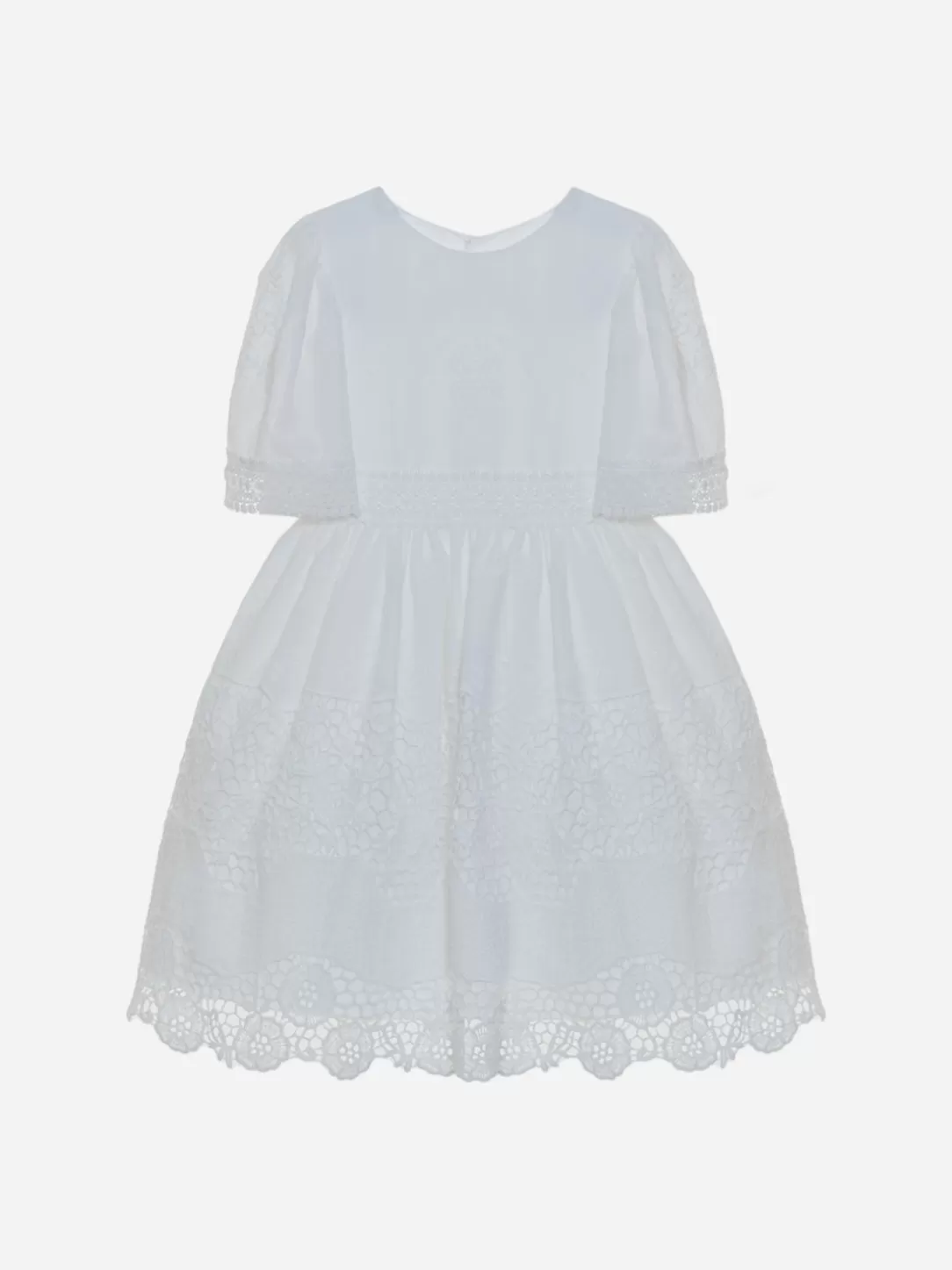 Girl Patachou White Embroidered Party Dress For Girls