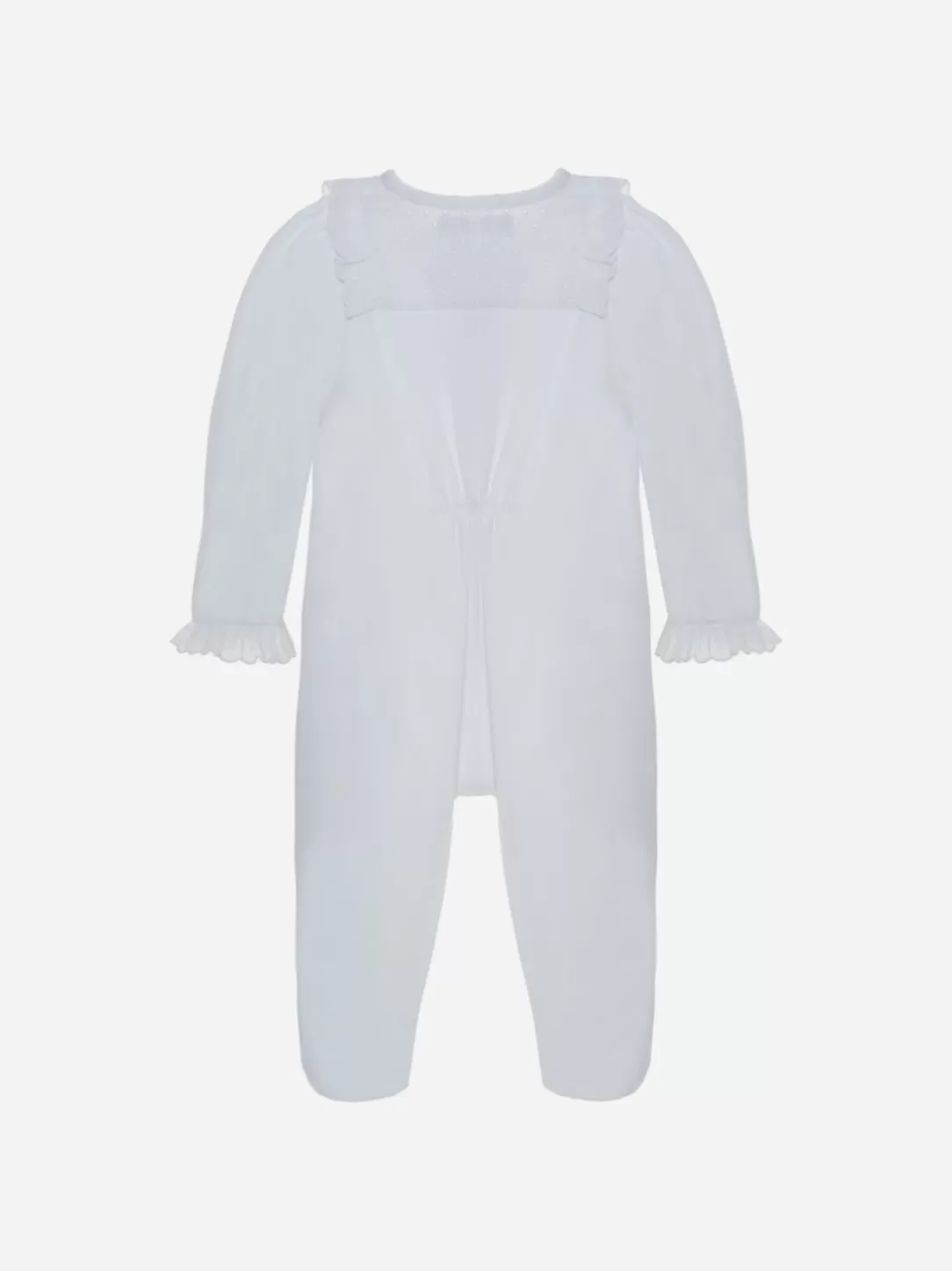 Baby Patachou White Frill Babygrow In Jersey