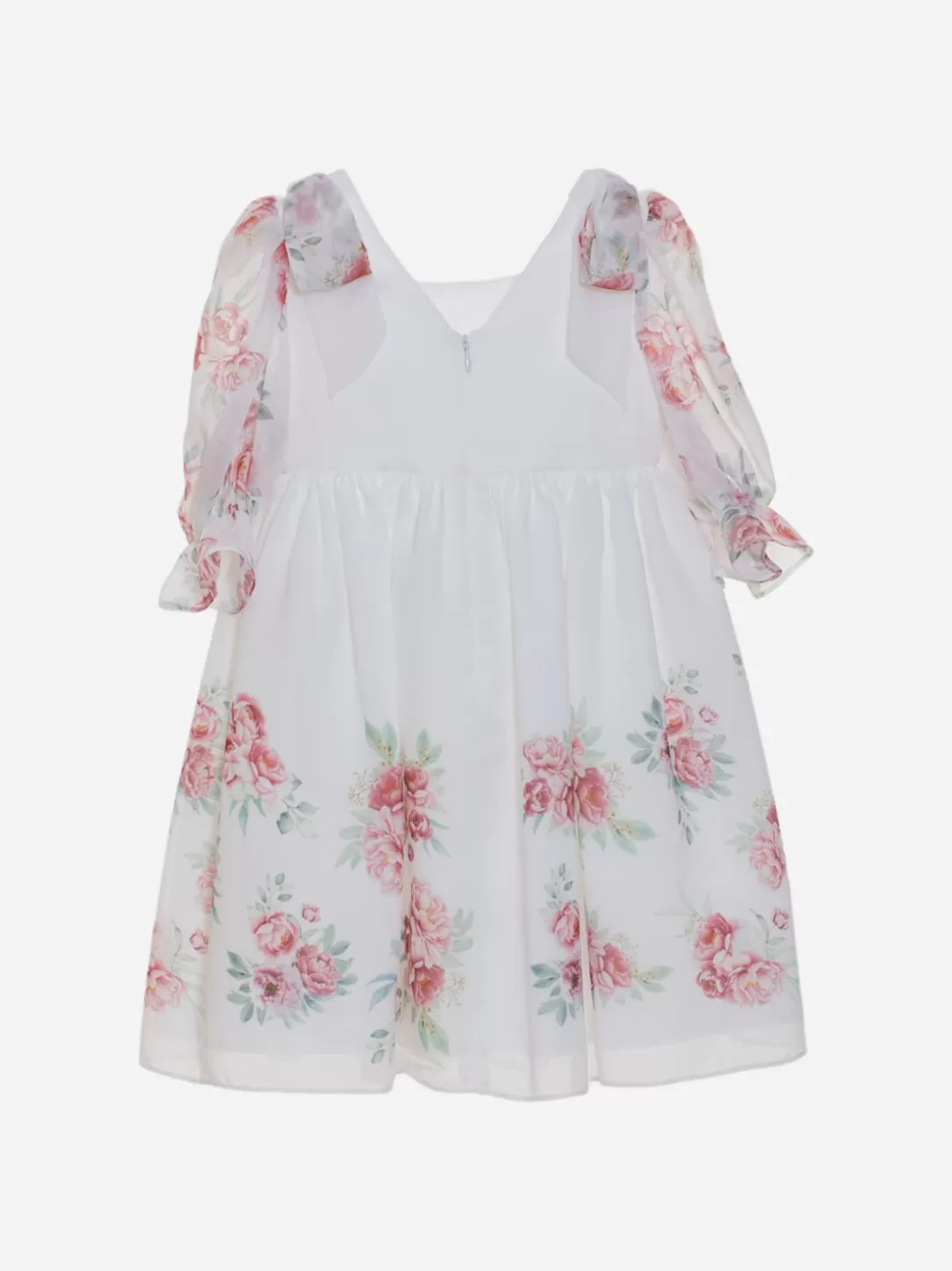 Girl Patachou White Girls Dress With Rose Print