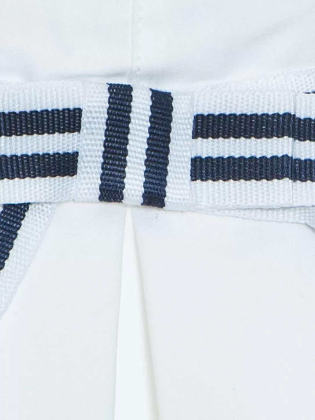 Baby Patachou White Hat Decorated With A Striped Bow