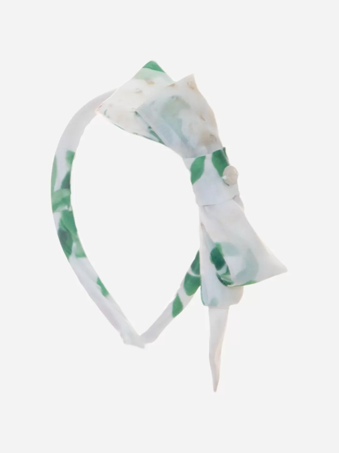 Girl Patachou White Headband With Floral Print