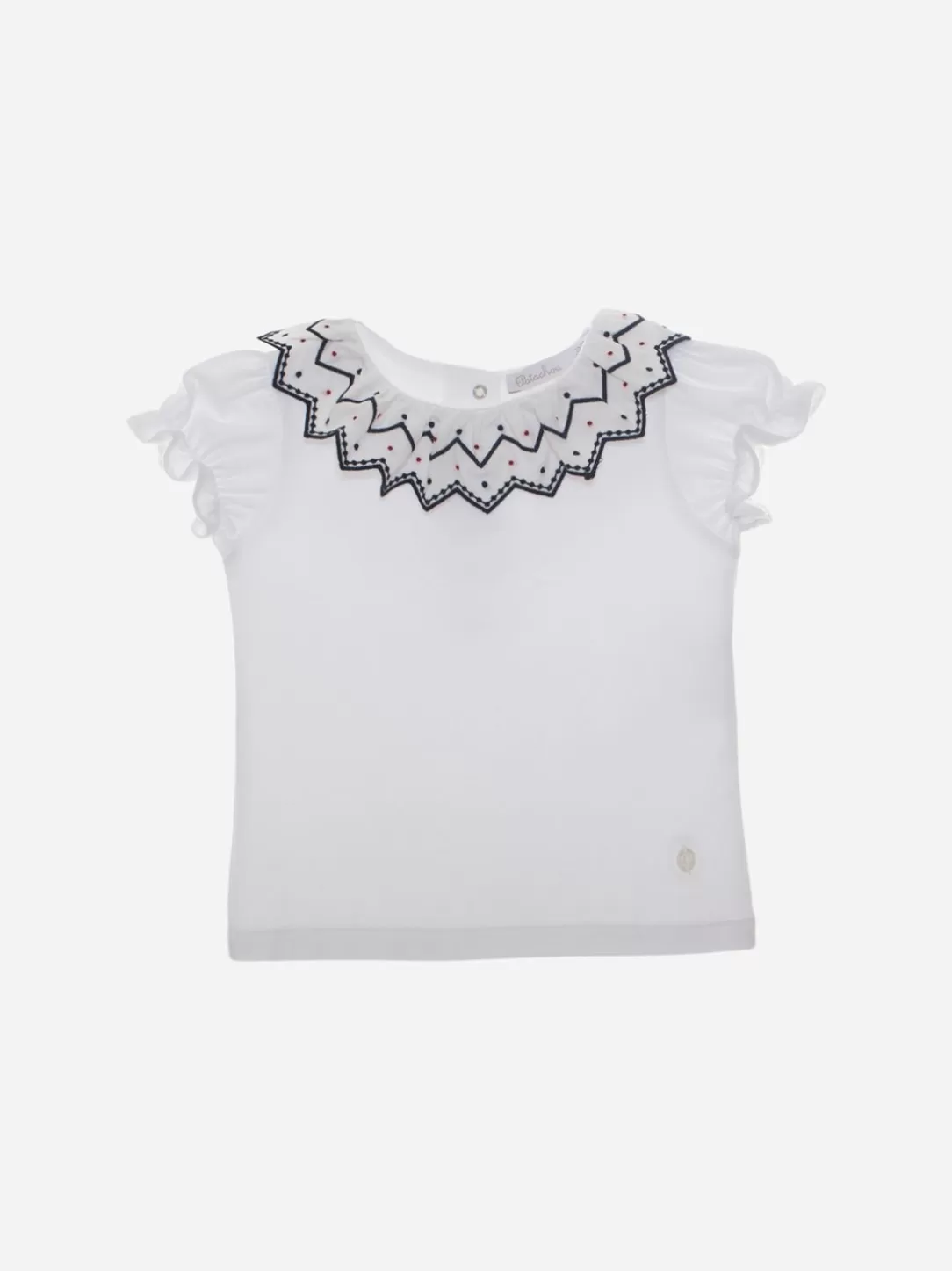 Baby Patachou White Jersey T-Shirt With Ruffles