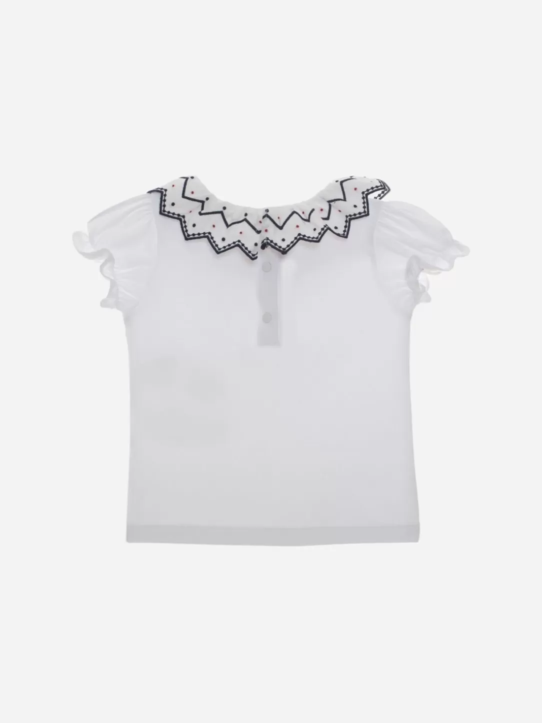 Baby Patachou White Jersey T-Shirt With Ruffles