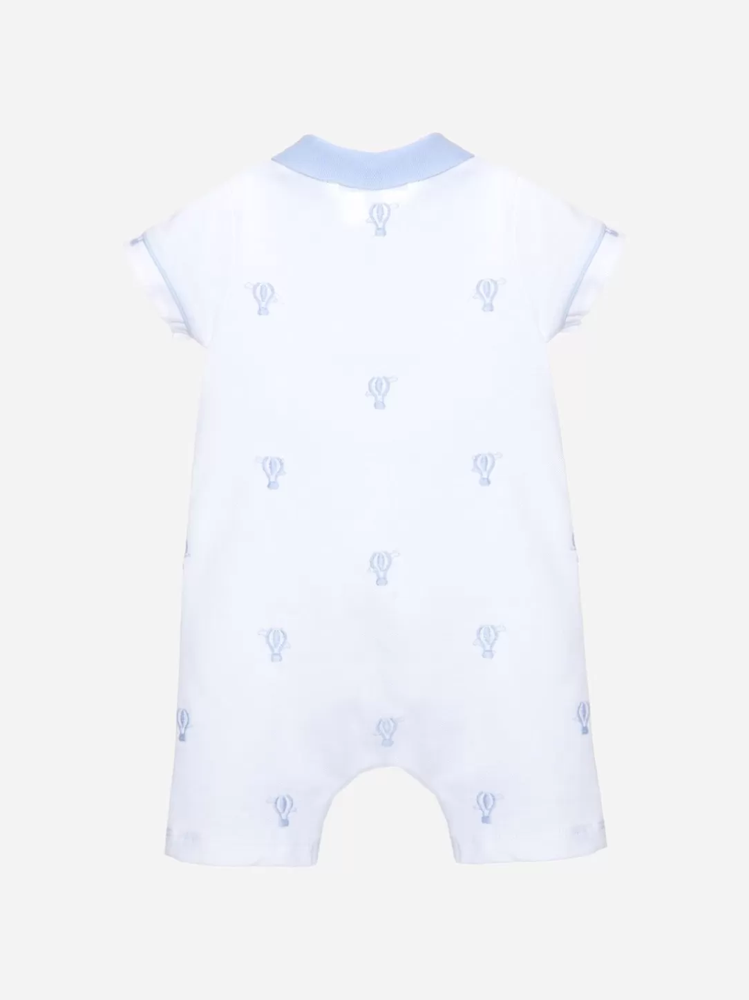 Baby Patachou White Jumpsuit With Hot Air Balloon Embroidery