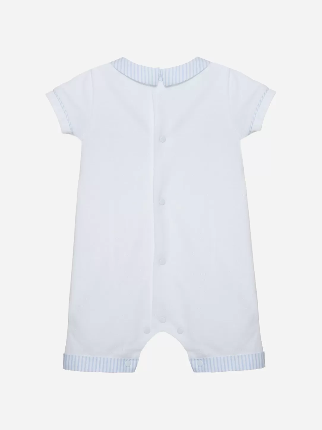 Baby Patachou White Jumpsuit With Hot Air Balloon Embroidery