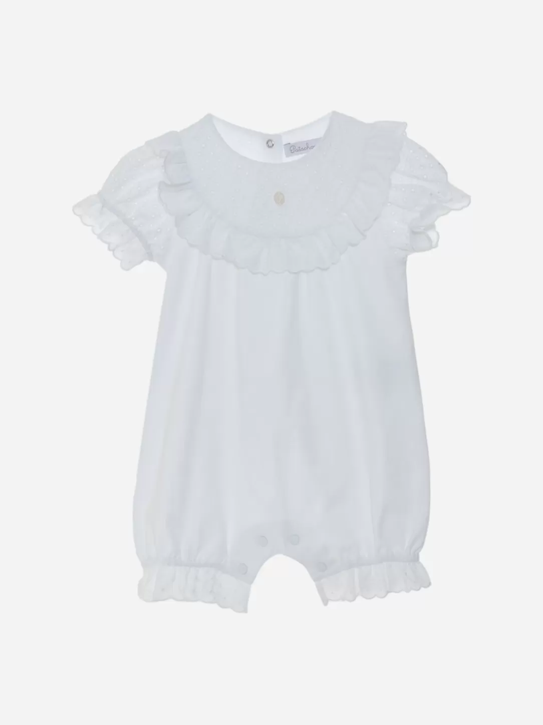 Baby Patachou White Jumpsuit With Ruffles