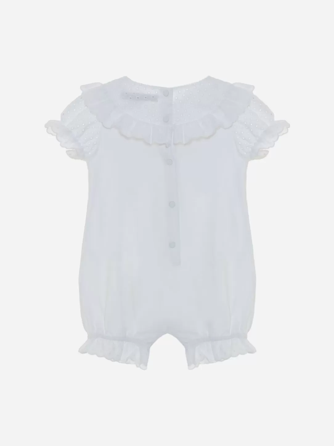 Baby Patachou White Jumpsuit With Ruffles