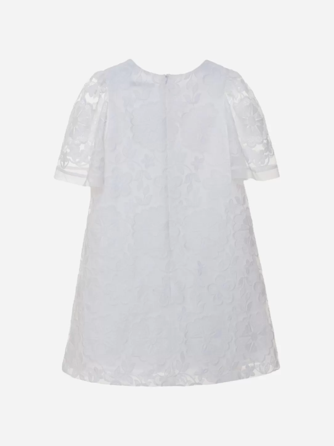 Girl Patachou White Party Dress For Girls With Embroidered Lace