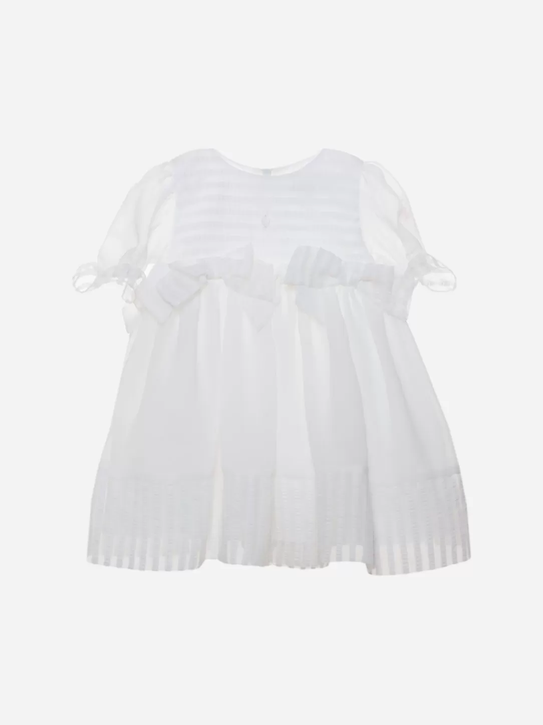 Baby Patachou White Short-Sleeved Dress With Bows